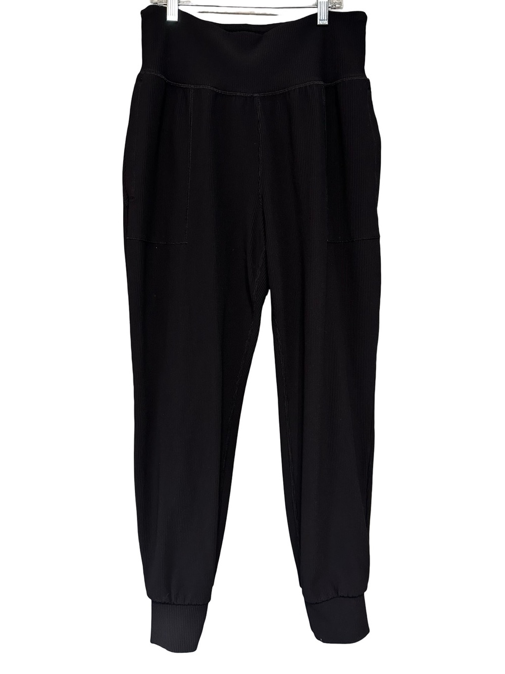 Athleta Black Salutation Rib Jogger Pants Size Medium Workout Casual Comfy